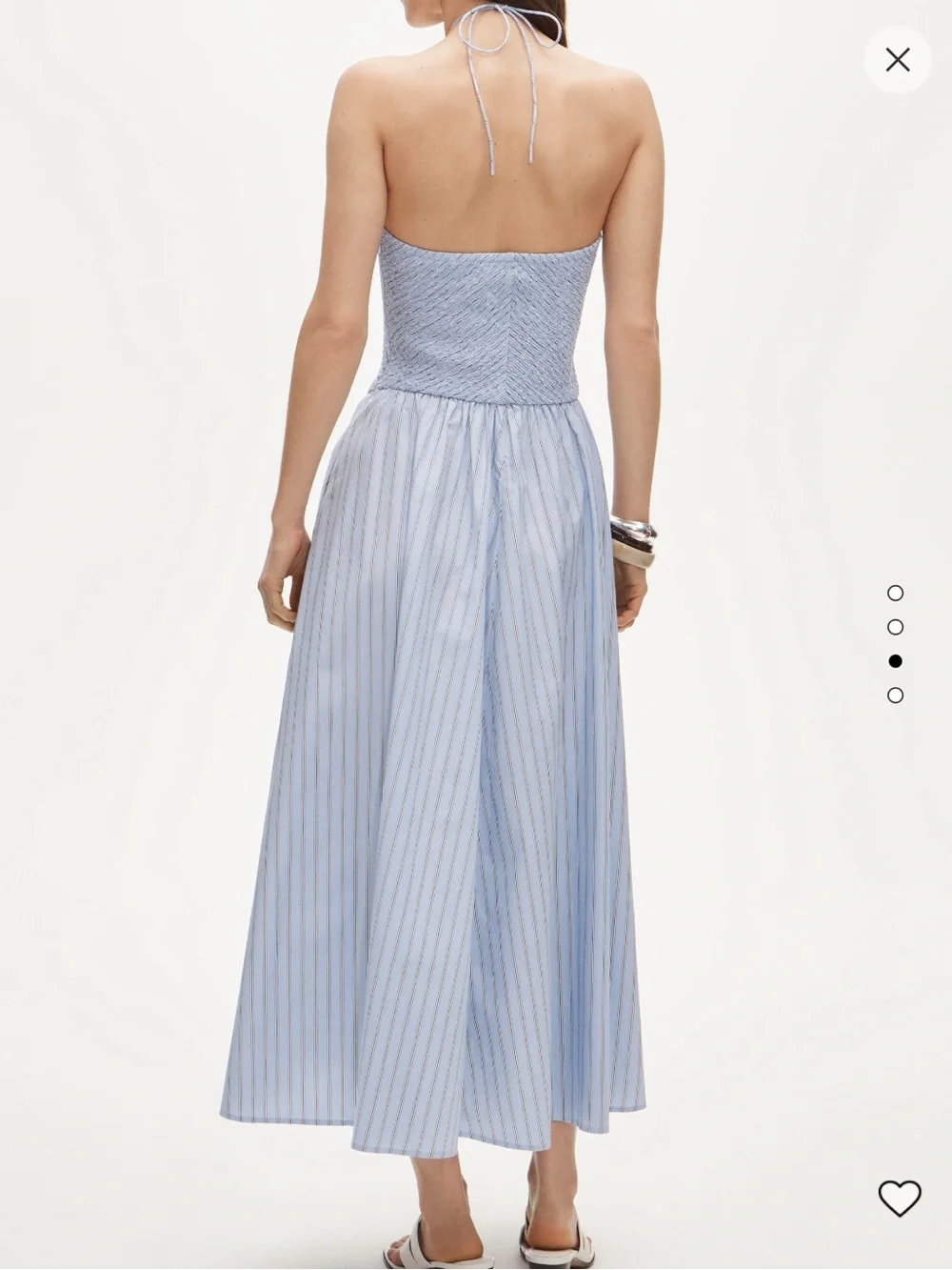 J.Crew Smocked Halter Dress in Stripe